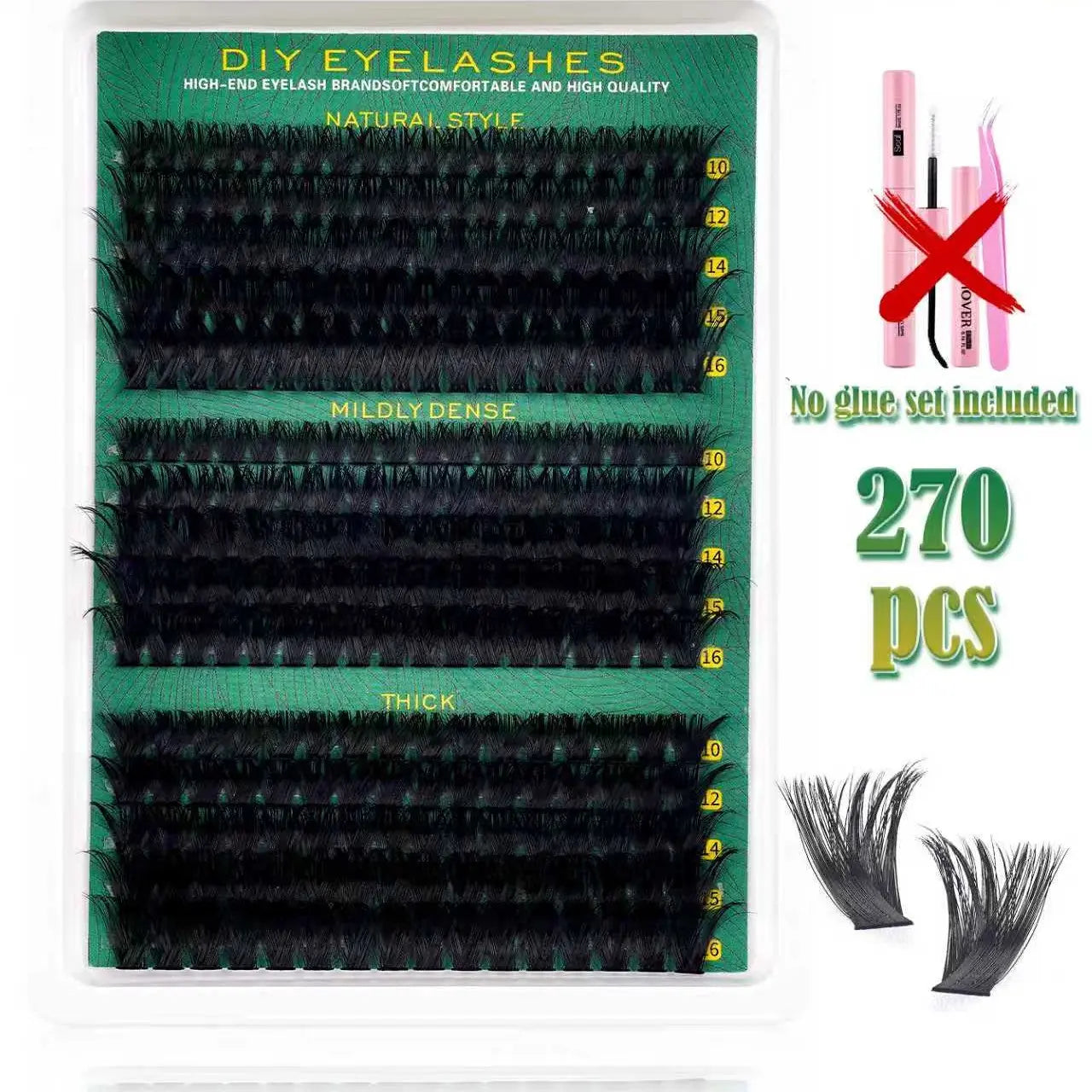 Xishiyo DIY Lash Clusters Eyelashes Extension Kit 30D-100D Curls 9-16Mm Mixed Length Wispy Manga Individual Lashes for Makeup & Cosmetic Use Sets