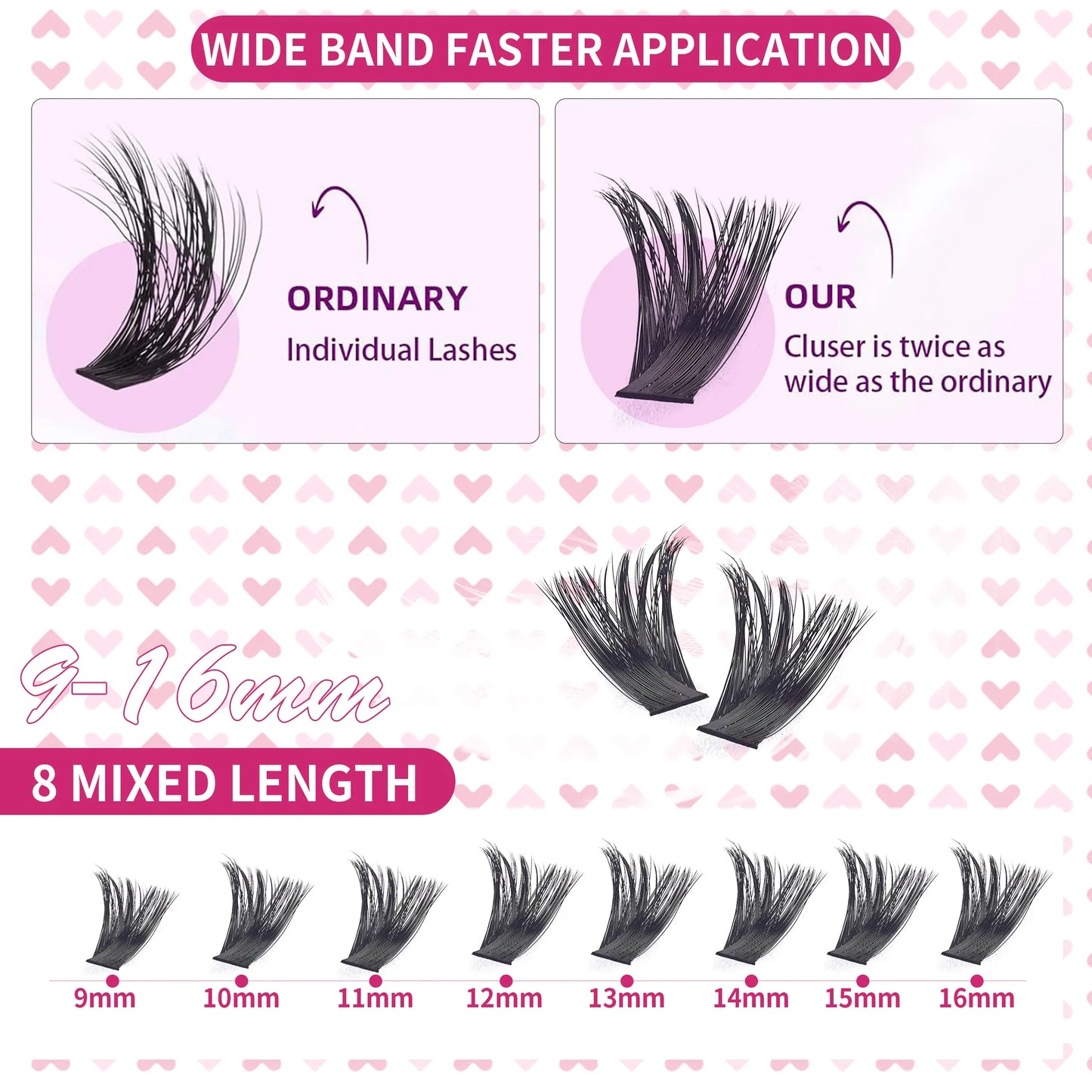 Xishiyo DIY Lash Clusters Eyelashes Extension Kit 30D-100D Curls 9-16Mm Mixed Length Wispy Manga Individual Lashes for Makeup & Cosmetic Use Sets