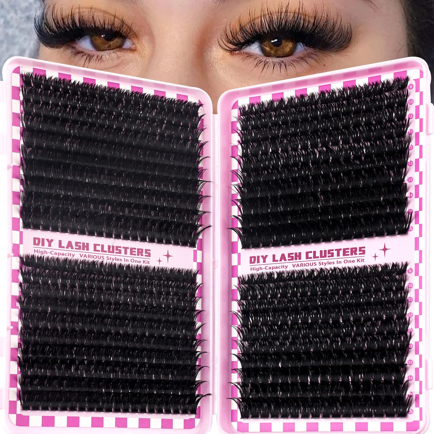 Xishiyo DIY Lash Clusters Eyelashes Extension Kit 30D-100D Curls 9-16Mm Mixed Length Wispy Manga Individual Lashes for Makeup & Cosmetic Use Sets