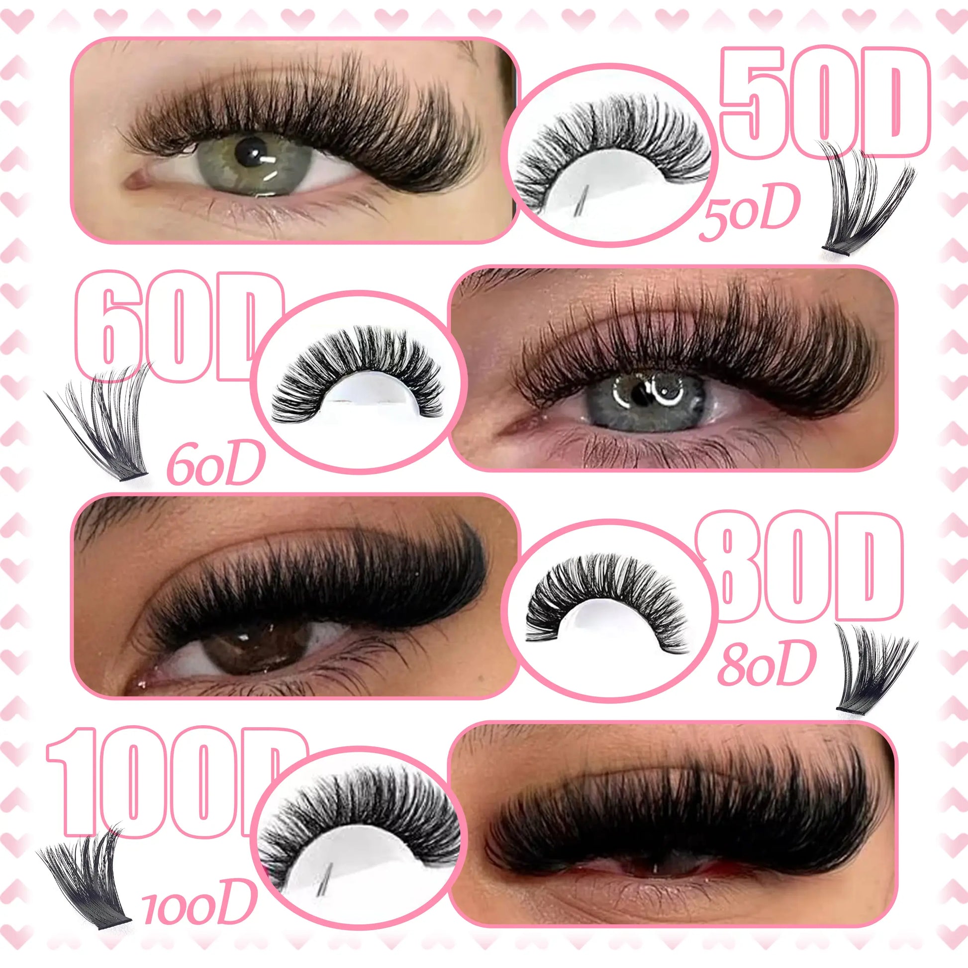 Xishiyo DIY Lash Clusters Eyelashes Extension Kit 30D-100D Curls 9-16Mm Mixed Length Wispy Manga Individual Lashes for Makeup & Cosmetic Use Sets